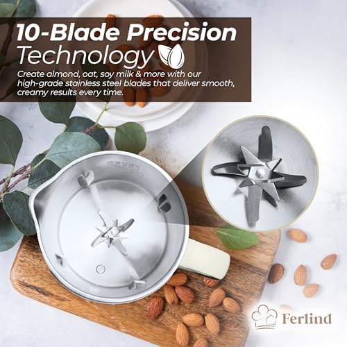 NEW 8-in-1 Nut Milk Maker for 32 oz Homemade Almond Milk, Oat Milk, Soy Milk, Coconut Dairy-Free Milk Beverages, Plant-Based Milk - Delay Start, Self-Cleaning, 50-recipe cookbook & Milk Frother - Image 3