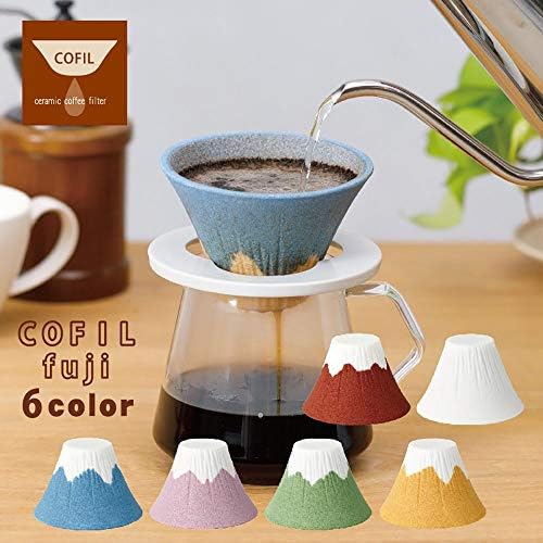 COFIL FUJI Ceramic Coffee Filter Dripper with Dedicated Base and Saucer, Pink 1390400502 - Image 2