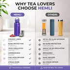 32 oz Ceramic Lined Tea Infuser Travel Tumbler, Micro-Mesh Stainless Steel Infuser, Pure Taste Ceramic Interior, Triple Insulated 12hr Hot Cold, Dual Sip & Straw Lid, Scratch-Resistant - Image 3