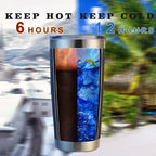 20oz insulted tumblers stainless steel cup Tumbler Bulk with push Lid, and metal straw powder coated coffee cup for cold and hot drinking (12, black) - Image 4