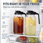 2 Pack 64 oz Glass Pitcher with Lid, Glass Half Gallon Jug for Fridge - Image 4