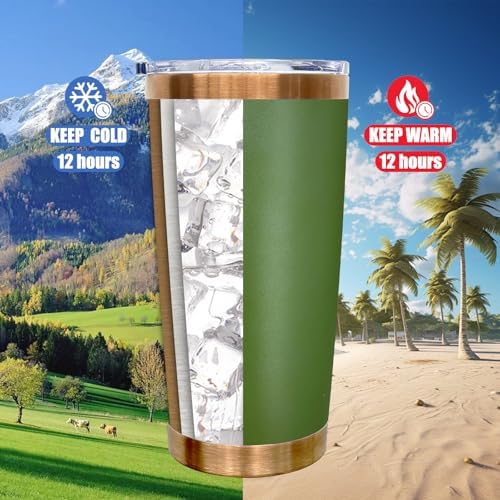 20 oz Tumbler Bulk Stainless Steel Tumblers with Lids and Straws Army Green - Image 4