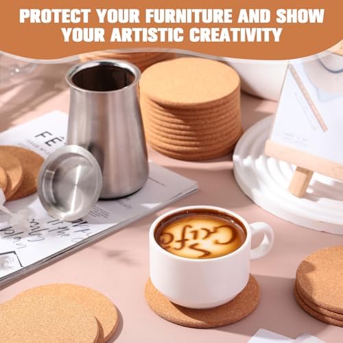 Mifoci 200 Pcs 3.5 Inch Round Cork Coaster Bulk for Drinks - Image 5