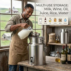 Stainless Steel Milk Can with Spigot Milk Bucket Beverage Dispenser - Image 2