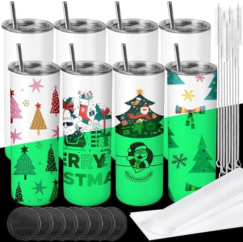 Joyclub 20 oz Sublimation Tumblers 8 Pack Glow in the Dark Tumblers by Joyclub