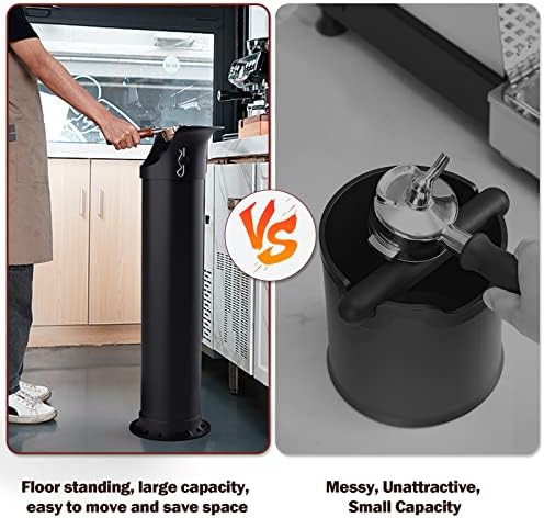 Knock Box for Espresso Grounds, Home and Commercial Use Knockbox with Removable Non-Slip Base & Barista Towel, Espresso Knock Box, Coffee Grind Collection Dump Bin, Extra Large - Image 3