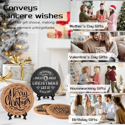 100PCS Round Slate and Cork Drink Coasters Bulk for Laser Engraving - Image 5