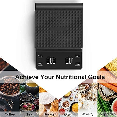 Coffee Scale with Timer 3kg/0.1g Digital Touch Scale Weighing High Precision Pour Over Drip Espresso Scale with Back-Lit LCD Display - Image 4