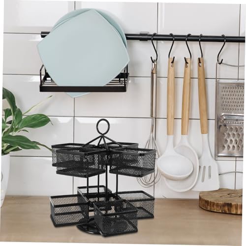 360Degree Iron Wire Tea Bag Storage Holder Rotating Organizer for Coffee Sugar Packets and Tea Bags Space Saving Pantry Shelf Organizer for Kitchen Countertop - Image 4