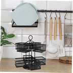 360Degree Iron Wire Tea Bag Storage Holder Rotating Organizer for Coffee Sugar Packets and Tea Bags Space Saving Pantry Shelf Organizer for Kitchen Countertop - Image 4