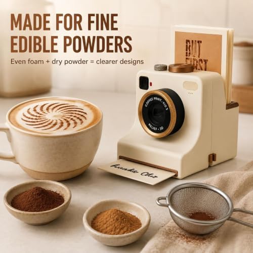 3D Printed Latte Art Camera, Includes 12 Coffee Latte Art Cards (Green) - Image 2