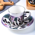 Reflection Cup,Mirror Cup and Saucer,Anamorphic Cup and Saucer,Creativity Tea Cup and Saucer Set,Ceramic Coffee Mug with Saucer and Spoon,for Cappuccino,milks,espresso,tea,coffee,250ml by Unknown