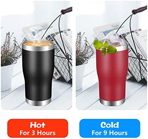 VEGOND 20oz Tumbler Stainless Steel Tumbler Cup with Lid And Straw Vacuum Insulated Double Wall Travel Coffee Mug(Brick Red 12 Pack) - Image 4