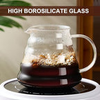 gegewawa Pour Over Coffee Maker Set, Glass Coffee Dripper & Carafe 20 fl oz - Image 2