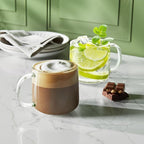 500ml Large Glass Coffee Mugs with Handle – Set of 2 | Clear Glass Cups for Latte, Cappuccino, Tea & Hot Beverages - Image 2