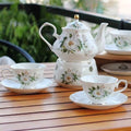 Ceramic Coffee Tea Gift Sets, European Luxury Tea Set, Suitable as A Gift for Mother'S Day, Birthday, Christmas, and Gatherings (White Peony) by ScizoritoDirect