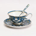 Blue and White Porcelain Coffee Cup and Saucer Set by Unknown