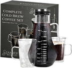 James Bentley 50oz Glass Cold Brew Coffee Maker Set + Easy-Clean Infuser by JAMESBENTLEY