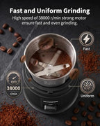 SHARDOR Quiet Coffee Grinder Electric, 70g Removable Bowl Spice Grinder for Coffee Beans, Seeds and Grains, Super Silent Grinding Mill with 60dB Low Noise, 2.5oz Capacity, Black - Image 2