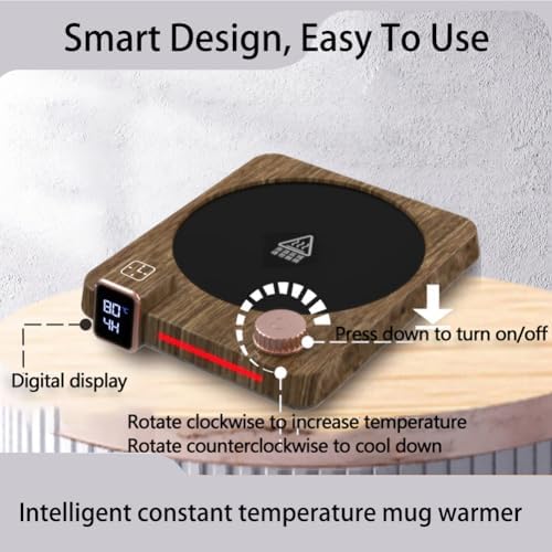 Mug Warmer,Fastest Heating and Highest Temperature, Coffee Cup Warmer for Desk Auto Shut Off, 9 Temp Settings 1-12H Timer, Smart Electric Beverage Warmer for Coffee Tea Milk, Black - Image 5