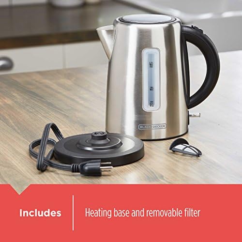 BLACK+DECKER 1.7L Cordless Kettle, Silver, KE2000SD - Image 5