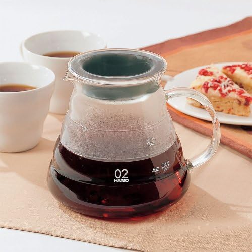 Hario V60 Ceramic Coffee Dripper Pour Over Cone Coffee Maker Size 02, White & V60 Glass Range Coffee Server, 600ml - Image 7