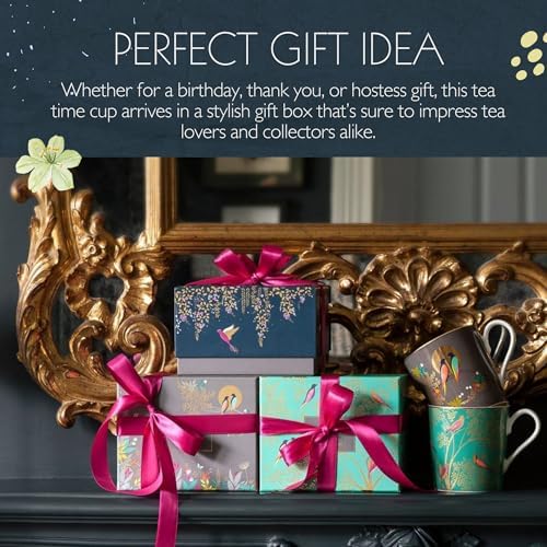 Portmeirion Sara Miller London Chelsea Mug, Pink | 12 Oz Cup for Drinking Tea, Coffee, and Hot Cocoa | Made from Fine China with Gold Detail | Handwash Only - Image 6