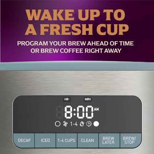 Mr. Coffee® 12 Cup Coffee Maker, Coffee Maker with Decaf Brew and Iced Coffee Brew Settings, Small Batch Setting for 1 to 4 Cups, Reflection - Image 3