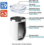 HASLE OUTFITTERS 12oz Wine Tumbler with Lid Stemless Wine Glasses Double Wall Vacuum Travel Mugs stainless steel Coffee Cup for Cold & Hot Drinks Wine Coffee Cocktails Beer 12 Pack White - Image 5
