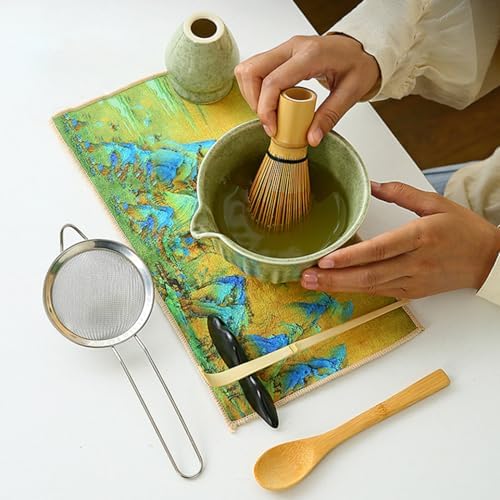 8-Piece Matcha Set - Complete Japanese Matcha Whisk & Bowl Kit with Bamboo Whisk, Sifter, Scoop & Towel – Ideal Beginner Matcha Making Set for Traditional Ceremonial Grade Matcha Tea (Spun Green) - Image 3