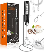 YUSWKO Rechargeable Milk Frother for Coffee with Stand, Handheld Drink Mixer with 3 Heads 3 Speeds Electric Stirrers for Latte, Cappuccino, Hot Chocolate, Egg - Image 2