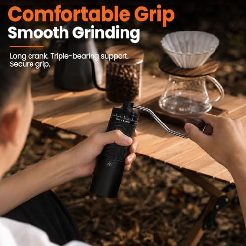 Manual Coffee Grinder for Espresso, Portable Hand Crank Coffee Bean Grinder - Image 4