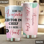 Awesome Editor In Chief Tumbler Stainless Steel 20oz, Funny Editor In Chief Gifts Bulk For Birthday Christmas, Editor In Chief Gifts For Men Women Office Coworker Driking Coffee Cup Humor - Image 4