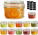 ComSaf Small Glass Spice Jars with Airtight Lids 4 oz 12 Pack Mason Pantry by ComSaf