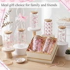 Mumufy 16 Sets Pink Bow Cute Glass Cups Bulk with Lids Straws, 16 Oz - Image 5