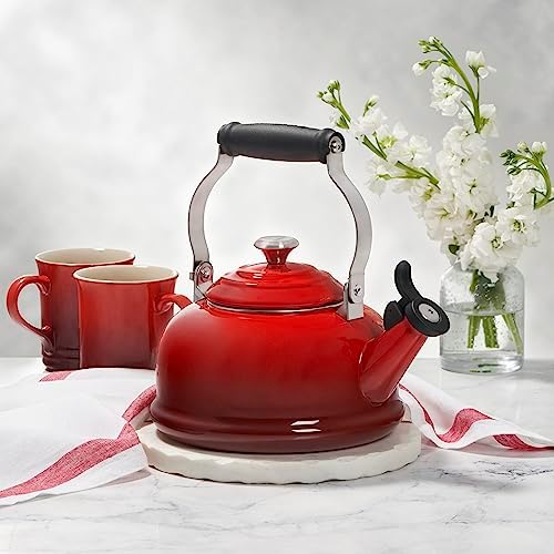 Le Creuset Enamel On Steel Whistling Tea Kettle, 1.7 qt., Marseille - Image 5