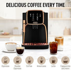 Zulay Kitchen Magia Automatic Espresso Machine – Clasica, Black Copper – Super Automatic Coffee Maker with Built-in Grinder, Steam Wand, Self-Cleaning, Touch Panel, for Bean & Ground Coffee - Image 7