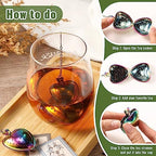 Sumind 50 Pcs 2" Stainless Steel Heart Mesh Tea Strainer Ball, Rainbow - Image 3