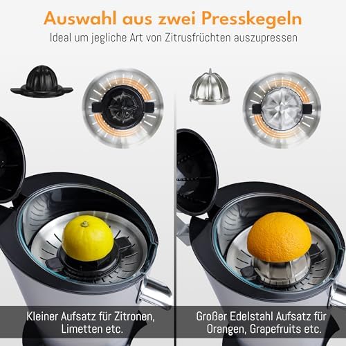 LEBENLANG Electric citrus juicer with high juice yield | Orange juicer squeezer 200W + 2 cones I Exprimidor de limones electrico Small juicers machine mini for citrus lemon Esprimidoras naranjas jugo - Image 2