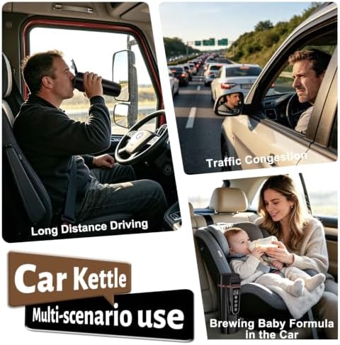 LINGYOKY Car Electric Kettle for Travel 12-24V Compatible 13.5oz (Black) - Image 6