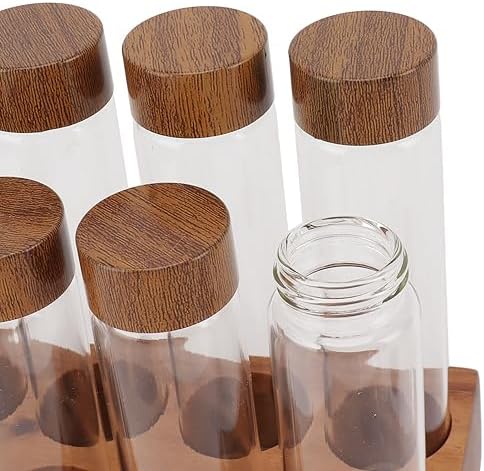 Coffee Bean Storage Tubes with Walnut Wood Stand – Glass Cellar Display for Kitchen & Café (2 Rows 12 Holes) - Image 7