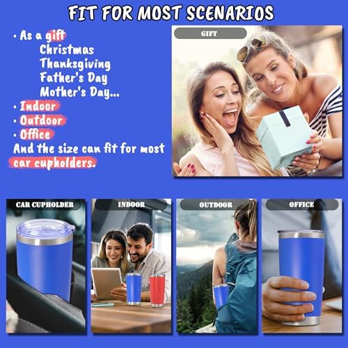 20 oz Tumbler Insulated Tumblers Stainless Steel Coffee Mug,DarkBlue 12PCS - Image 6