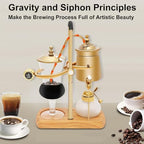 Belgium Luxury Royal Family Balance Syphon, Siphon Coffee Maker with Tee Handle, Elegant Retro-Style Design Vacuum Brewing Coffee Machine for Coffee Aficionados, Coffee/Tea Dual-Use - Image 3