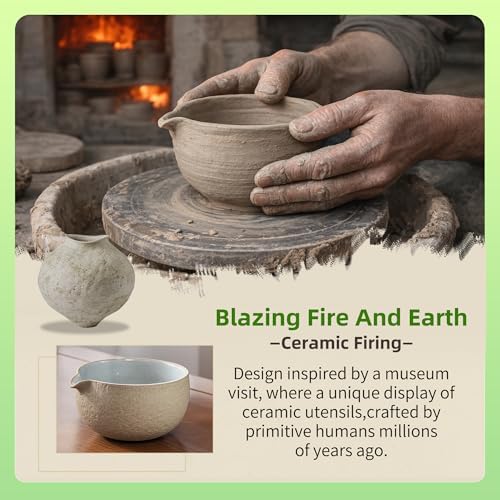 TEANAGOO Matcha Set with Spout, Dark Clay, Ceramic Bowl, Bamboo Whisk - Image 2