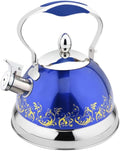 Stainless Steel Kettle 0.74-qt – Small Tea Kettle for Stovetop, Fast Boiling Metal Teapot with Ergonomic Handle, Compact Water Kettle for Coffee & Tea, Silver (Blue 3.5 L) by STP-Goods