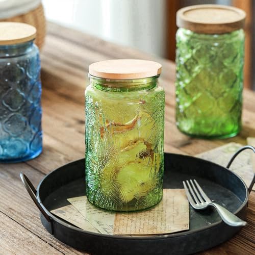 ANSQU 4-Pack Vintage Glass Jars with Airtight Lids, 34oz Coffee Canisters - Image 4