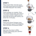 Clever Coffee Dripper and Filters, Large 18 oz, Original Classic Design, Safe BPA Free Plastic, dripper coffee maker, drip coffee maker pour over, 100 filters, coaster and lid - Image 7