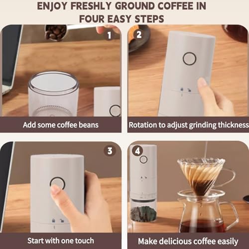 Portable Electric Conical Burr Coffee Grinder, Rechargeable Bean Mills, 38 Adjustable Grind Settings, Compact Travel Grinder for Espresso, Cold Brew, Pour Over - Image 6