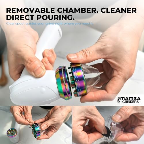 Mamba Original Electric Seed Grinder, USB-C Rechargeable Spice Mill, White - Image 5