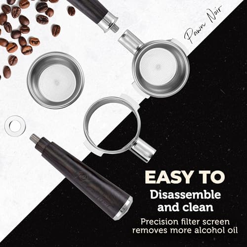 58mm Naked Bottomless Espresso Portafilter 2 Ears | Fits E61 of Faema/Rocket/Expobar and more | Stainless Steel Basket&Solid Wood Handle | Espresso Accessories (58mm Bottomless 2 Ear) - Image 3